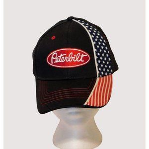 Peterbilt Ball Cap American Flag Red White Blue Stars Adjustable Strap